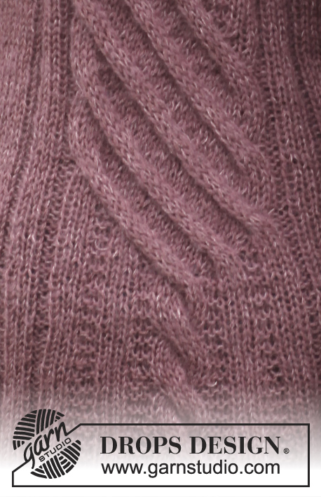 Twist / DROPS 151-4 - Knitted DROPS jacket with cables and shawl collar in Alpaca and Kid-Silk. Size: S - XXXL.
