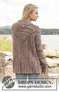 Oseberg / DROPS 151-44 - Kraus rechts gestrickte DROPS JACKE aus doppeltem „Fabel“. Größe S - XXXL.