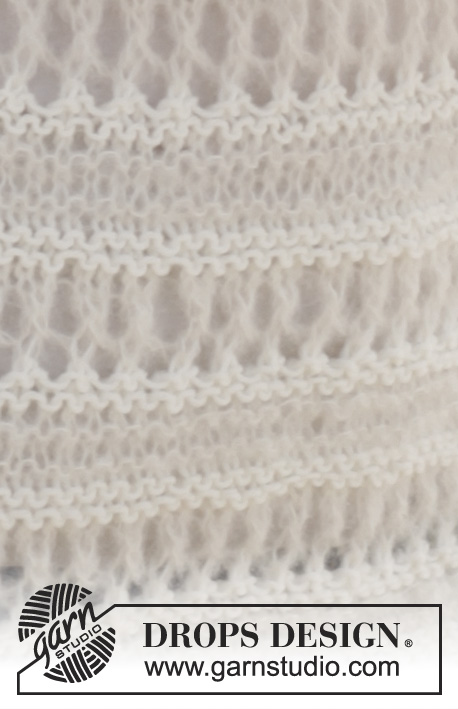 Sweetheart / DROPS 152-2 - DROPS pulovr pletený vroubkovým a ažurovým vzorem z příze BabyMerino a Alpaca Silk. Velikost: S-XXXL.