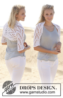 Such A Doll / DROPS 152-20 - Crochet DROPS bolero with lace pattern and double crochet in ”Safran”. Size: S - XXXL.