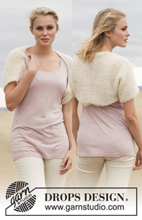 Lisette / DROPS 154-17 - Knitted DROPS shoulder piece in 2 strands Brushed Alpaca Silk.  
Size: S - XXXL.