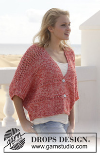Fan / DROPS 154-21 - Knitted DROPS jacket in ”Alpaca” and ”Alpaca Silk”. Size: S - XXXL.
