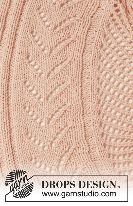 Summer Snug / DROPS 154-8 - Knitted DROPS jacket worked in a circle with lace pattern in ”Paris”. Size: S - XXXL.