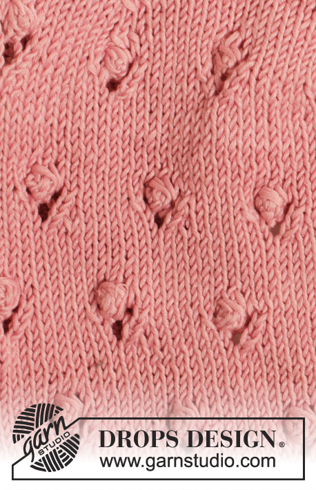 Yours Truly / DROPS 155-2 - Knitted DROPS dress with lace pattern and round yoke in ”Muskat”. Size: S - XXXL.
