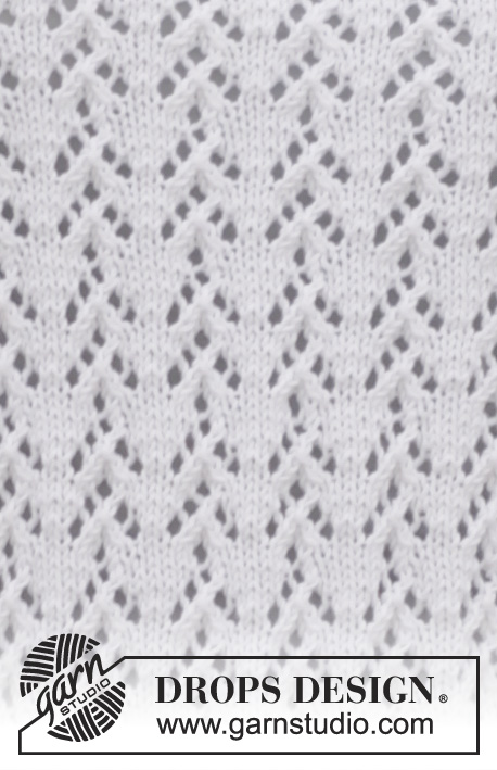 Malena / DROPS 155-22 - Knitted DROPS top with lace pattern and raglan in ”Safran”. Size: S - XXXL.