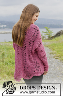 Let's Dance / DROPS 156-10 - Aaltokuvioinen DROPS jakku ”Brushed Alpaca Silk” -langasta. Koot: XS - XXL.