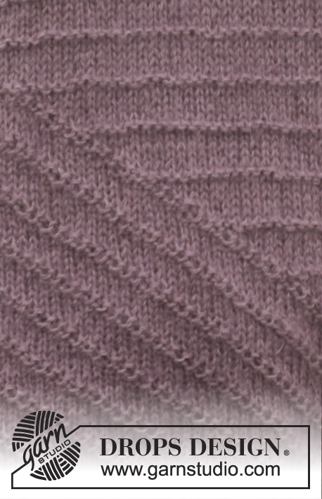 Sonata / DROPS 156-20 - Knitted DROPS jumper in garter st with texture in ”Alpaca” and ”Kid-Silk”. Size: S - XXXL.