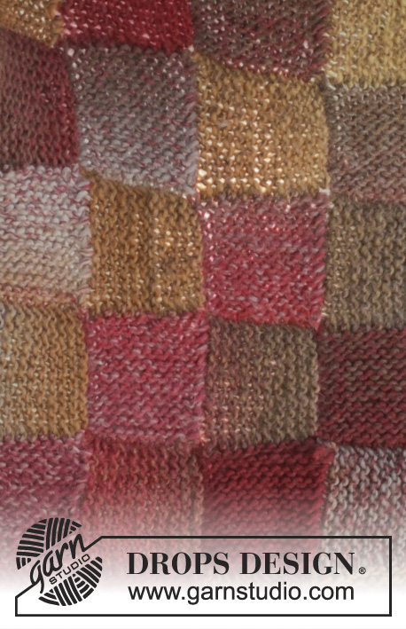 Domino / DROPS 156-56 - Knitted DROPS blanket with Entrelac pattern in ”Big Delight”.