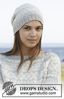 Silver Dream / DROPS 157-2 - Pull et bonnet DROPS avec jacquard norvégien, en ”Karisma”. Du S au XXXL.