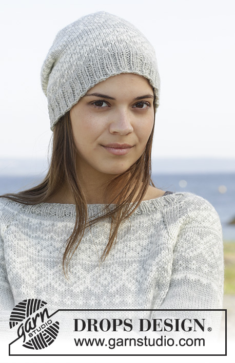 Silver Dream / DROPS 157-2 - Pull et bonnet DROPS avec jacquard norvégien, en ”Karisma”. Du S au XXXL.