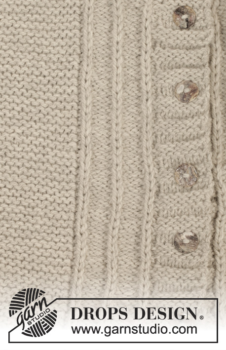 Enchanted / DROPS 157-25 - Strikket DROPS jakke i ”Nepal” med falsk patent - variant og vendinger. Str S-XXXL