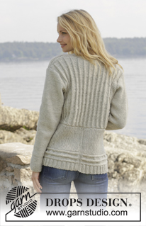 Enchanted / DROPS 157-25 - Strikket DROPS jakke i ”Nepal” med falsk patent - variant og vendinger. Str S-XXXL