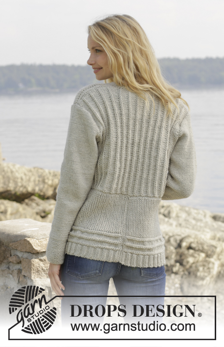 Enchanted / DROPS 157-25 - Strikket DROPS jakke i ”Nepal” med falsk patent - variant og vendinger. Str S-XXXL