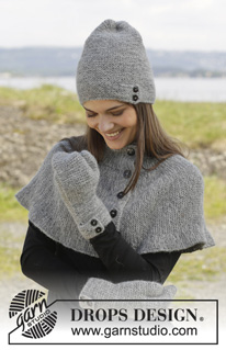 Always Beautiful / DROPS 157-43 - Gebreid DROPS halswarmer, muts en wanten in ribbelst van 2 draden ”Alpaca”.