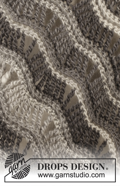 Better Days / DROPS 157-51 - Crochet DROPS poncho with lace pattern in ”Big Delight”. Size: S - XXXL