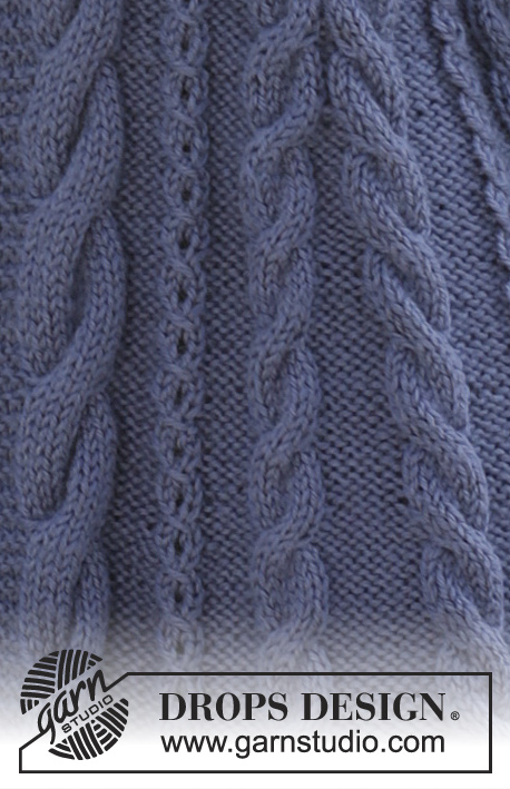 Morning Glory / DROPS 158-1 - Knitted DROPS jacket with cables and shawl collar in ”Karisma”. Size: S - XXXL.
