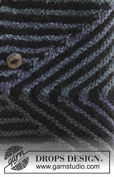 Northern Lights / DROPS 158-17 - Knitted DROPS jacket in garter st with short rows and stripes, worked top down in ”Big Delight” and ”Nepal”. Size: S - XXXL.
