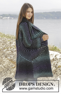 Northern Lights / DROPS 158-17 - Knitted DROPS jacket in garter st with short rows and stripes, worked top down in ”Big Delight” and ”Nepal”. Size: S - XXXL.