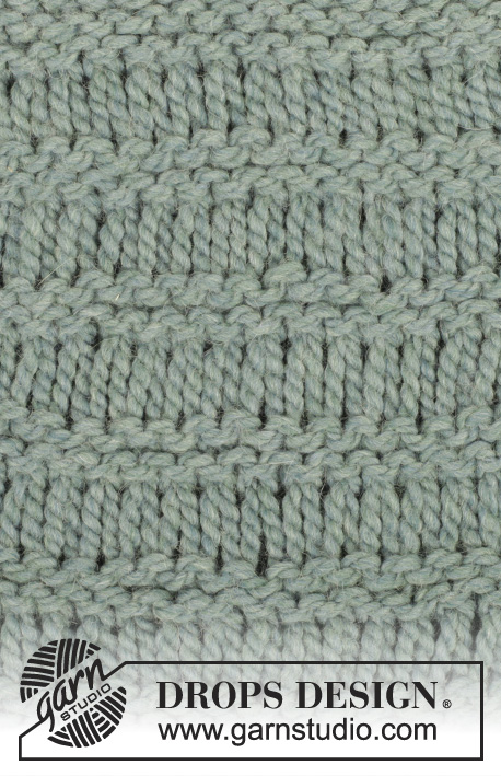 Out to Sea / DROPS 158-23 - DROPS Andes lõngast kootud ripskoes ning venitatud silmustega kaelussall ja peapael