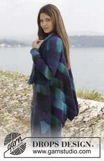 Mystify / DROPS 158-31 - Gestrickte DROPS Jacke in ”Delight” mit Dominoquadraten. Größe S - XXXL.