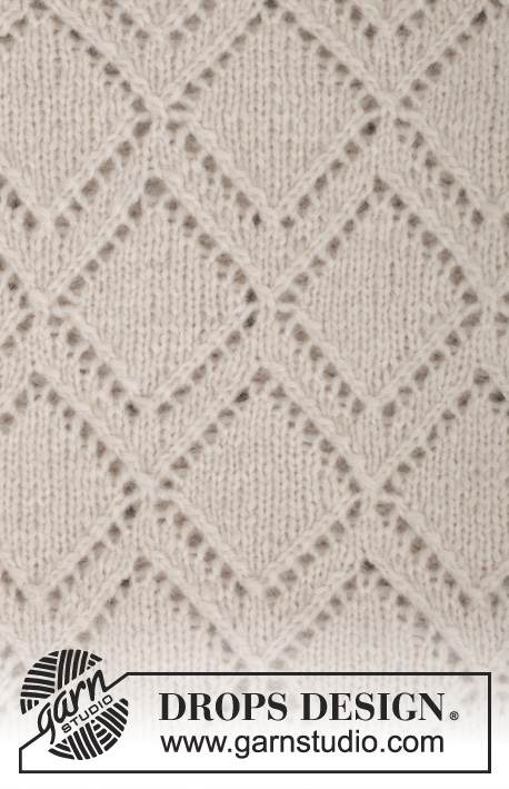 Summer Diamond / DROPS 159-7 - Knitted DROPS jumper with lace pattern, worked top down in ”Air”. Size S-XXXL.