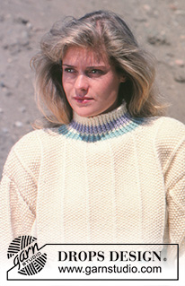 Geometric Perfection / DROPS 16-1 - DROPS jumper with flower border in “Alaska”.