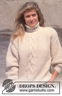Mariella / DROPS 16-17 - DROPS jumper with cable pattern in Ardesia, Vienna or Melody. 
Size S – L.