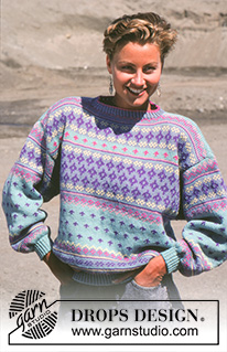 Twinkle Twilight / DROPS 16-2 - DROPS jumper with pattern borders in “Karisma. Size S – L.