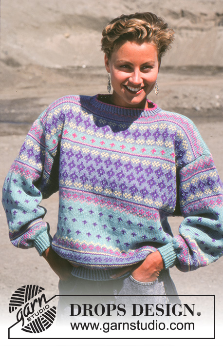 Twinkle Twilight / DROPS 16-2 - DROPS jumper with pattern borders in “Karisma. Size S – L.