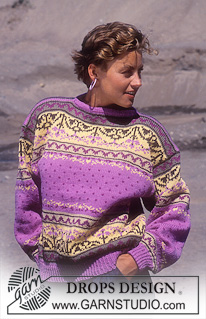 DROPS 16-6 - DROPS jumper with flower pattern borders in “Karisma. Size S – L.