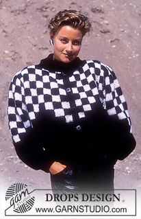 DROPS 16-9 - DROPS jacket with square pattern in “Kid Mohair”. Size S – L.
