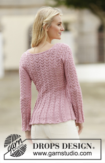 Love Is In The Air Cardigan / DROPS 160-2 - Knitted DROPS jacket with lace pattern in ”Muskat” or Belle. Size: S - XXXL.