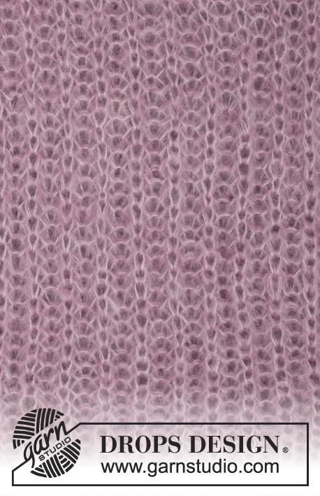 Dorothea / DROPS 160-27 - Gestrickter DROPS Pullover in 2 Fäden ”Kid-Silk” mit Vollpatent, Seitenschlitzen und Raglanärmeln. Größe S-XXXL.