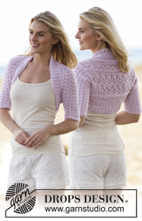Mette / DROPS 160-4 - Strikket DROPS skulderstykke i ”BabyAlpaca Silk” med hulmønster. Str S-XXXL.