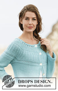 Athena Cardigan / DROPS 161-10 - Ylhäältä alas neulottu DROPS kaarrokejakku ”Paris”-langasta. Koot S-XXXL.