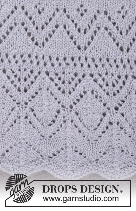Juliana Cardigan / DROPS 161-23 - Stickad DROPS kofta i ”BabyAlpaca Silk” med raglan och hålmönster. Stl S - XXXL.