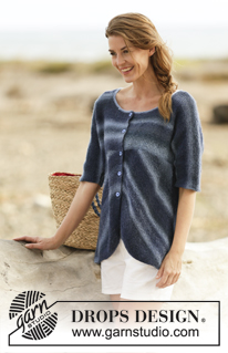 Deep Sea / DROPS 161-26 - Knitted DROPS jacket in garter st in ”Delight”. Size: S - XXXL.