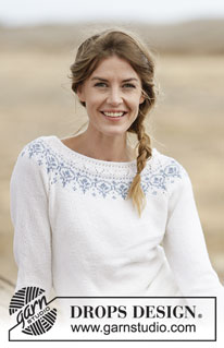 Nordic Summer / DROPS 161-33 - DROPS raglanpusero ”BabyMerino” -langasta. Koot S-XXXL.