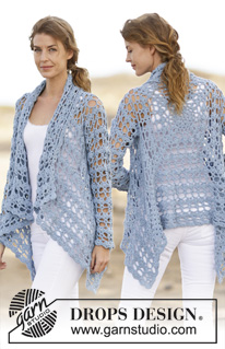 Spring Bliss / DROPS 162-5 - Gehaakt DROPS vest met kantpatroon van ”Paris”. Maat: S - XXXL.