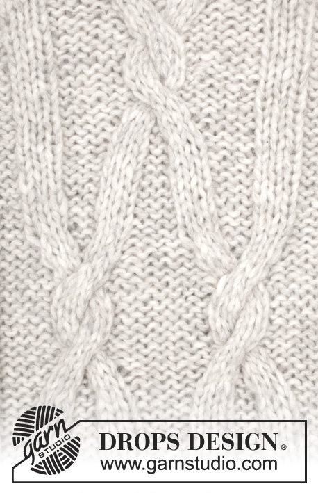 Frostbite / DROPS 164-12 - Knitted DROPS jumper with cables and raglan in 1 thread Cloud or 2 threads Air. Size: S - XXXL.