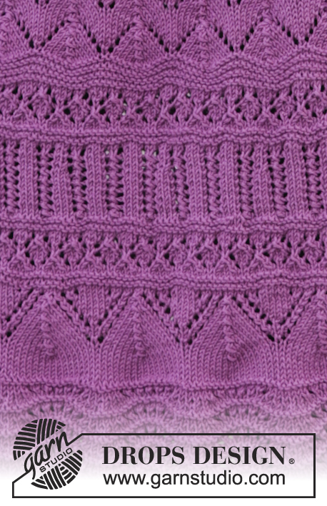 Madison / DROPS 164-18 - Gestrickter DROPS Rock in ”Cotton Merino” mit Lochmuster. Größe S - XXXL.
