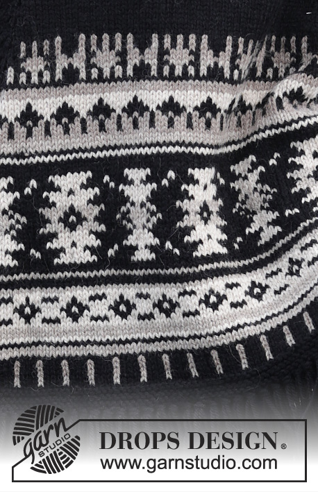 Southwest / DROPS 165-20 - Gebreide DROPS poncho met grafisch patroon, franjes en col in boordsteek, wordt van boven naar beneden gebreid van ”Nepal”. Maat: S - XXXL.