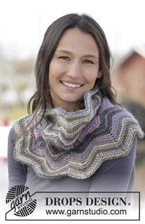 Fleur / DROPS 165-27 - Tour de cou DROPS au point zigzag, en ”Big Delight”.