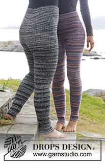 So Cosy / DROPS 165-32 - Knitted DROPS tights with rib in Fabel. Size: S - XXXL.