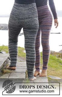 So Cosy / DROPS 165-32 - Knitted DROPS tights with rib in Fabel. Size: S - XXXL.