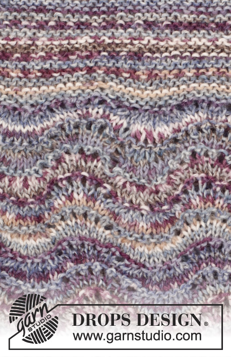 Arctic Ocean Cardigan / DROPS 165-34 - Gestrickte DROPS Jacke in ”Fabel” mit Wellenmuster, Krausrippen und Raglanärmeln. Größe S - XXXL.