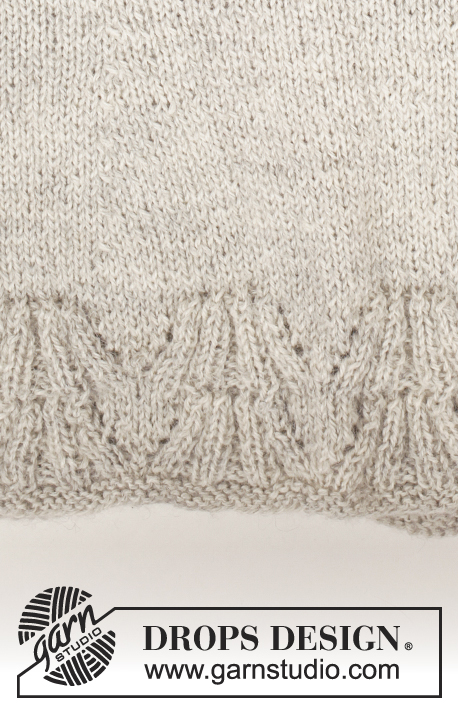 Vintage Rose / DROPS 165-9 - Knitted DROPS jumper with round yoke and rose pattern in Alpaca or Flora. Size: S - XXXL.