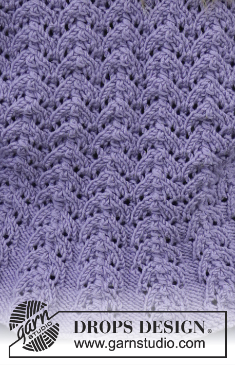 Forever Yours / DROPS 166-15 - Knitted DROPS shoulder piece with lace pattern and purl sts in ”Merino Extra Fine”. Size: S - XXXL.