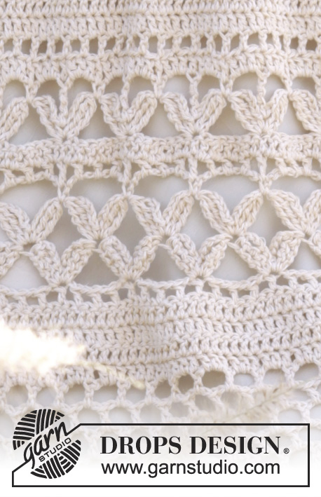 Summer Bliss / DROPS 167-18 - Tunique ajourée DROPS au crochet, en ”Belle”. Du S au XXXL.