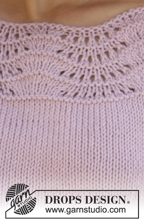 Cornelia / DROPS 167-37 - Knitted DROPS dress with wave pattern, round yoke and raglan in ”Paris”. Worked top down. Size: S - XXXL.